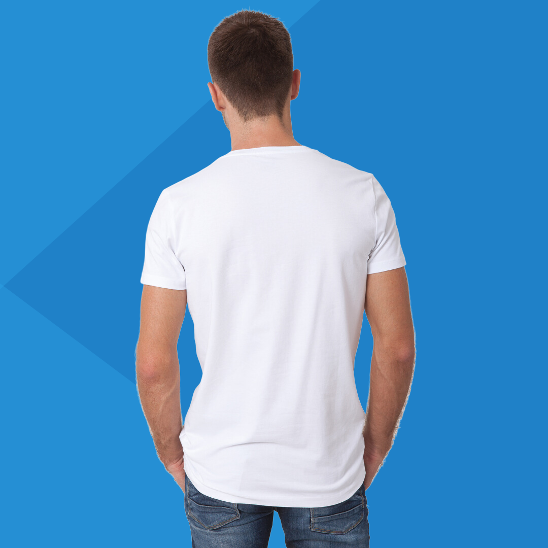 Number 14 white printed t-shirt for men back