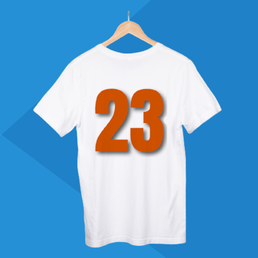 Number 14 white printed t-shirt for men front best